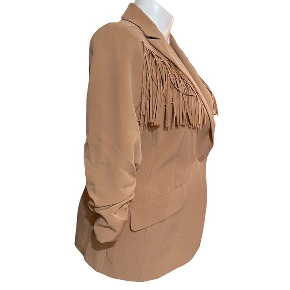 Venus Western Look Fringe Suiting Blazer in Camel Size 14 - Picture 3 of 8